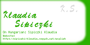 klaudia sipiczki business card